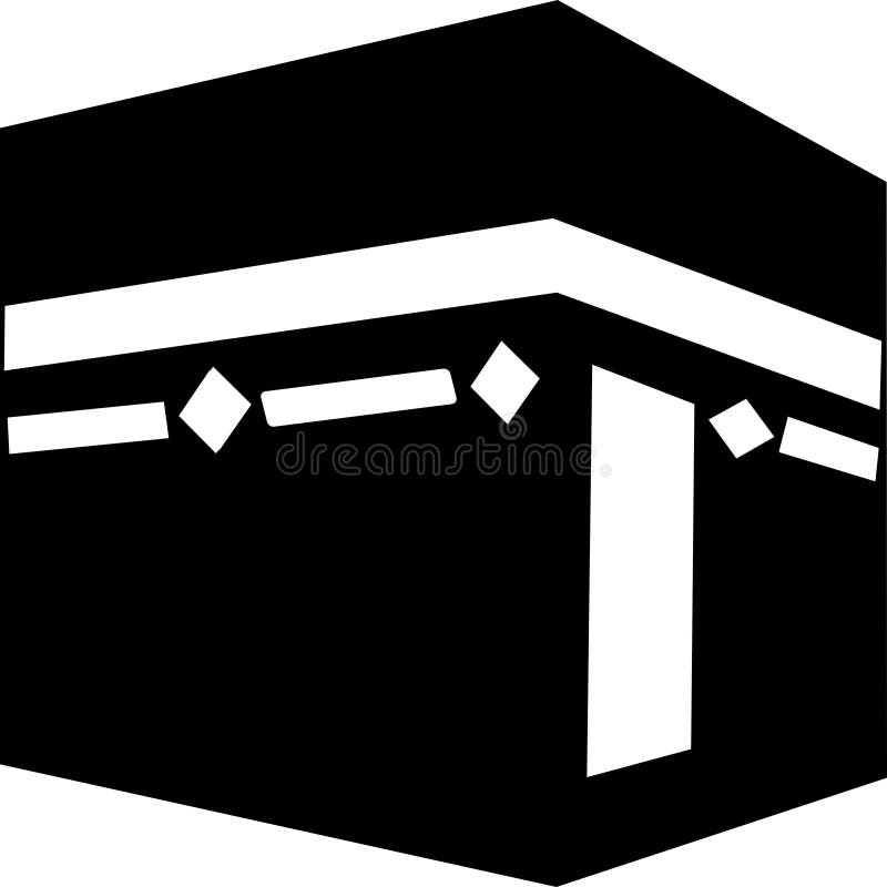 kaaba clipart black and white