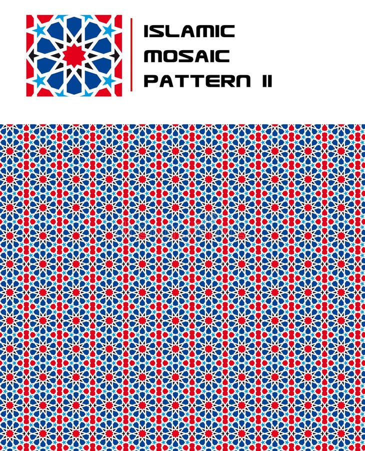 Islamische Mosaik-Farben-nahtloses Muster lizenzfreie abbildung Islamische Mosaik-Farben-nahtloses Muster lizenzfreie abbildung