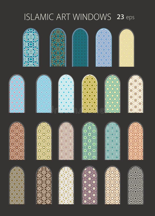 islamiska fönster för konst 23vector royaltyfri illustrationer islamiska fönster för konst 23vector royaltyfri illustrationer
