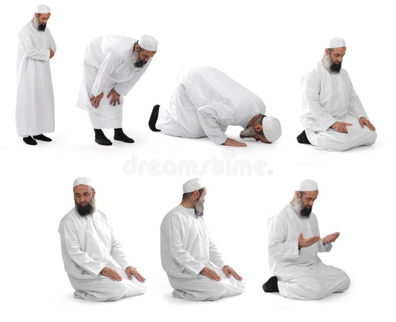 Islamitisch gebed dat door moslimsjeik wordt gedaan stock fotografie Islamitisch gebed dat door moslimsjeik wordt gedaan stock fotografie