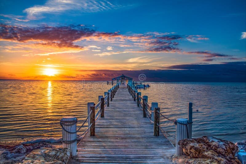 Islamorada Florida fecha a doca Pier Sunrise