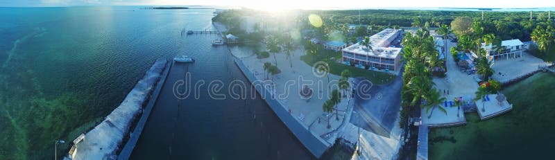 Islamorada, Florida Keys. Beautiful scenario from the air at sun royalty free stock images Islamorada, Florida Keys. Beautiful scenario from the air at sun royalty free stock images