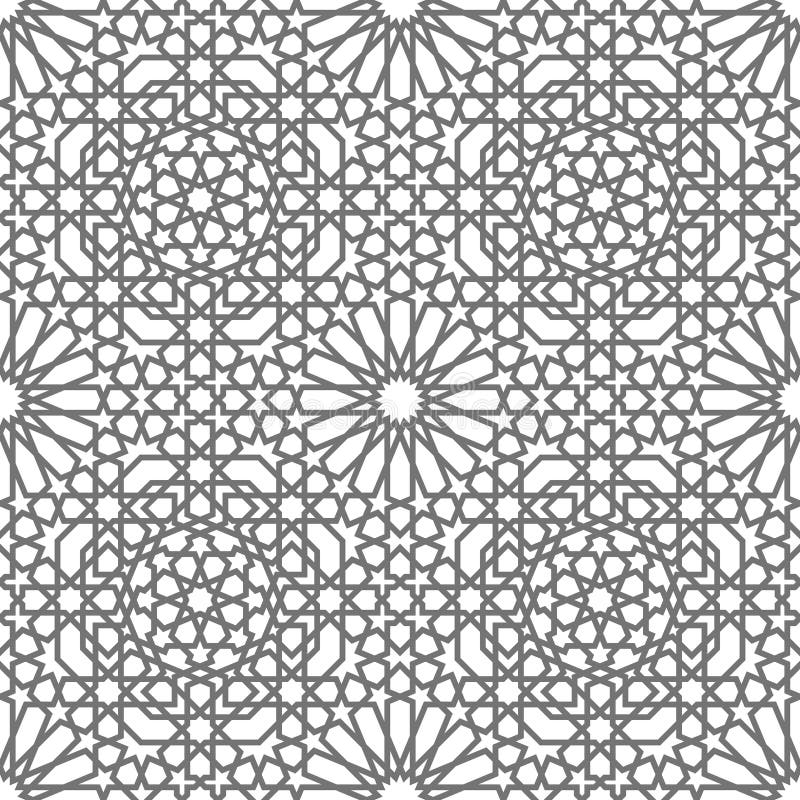 Islamscy wektorowi geometryczni ornamenty opierający się na tradycyjnej arabskiej sztuce Orientalny Bezszwowy Wzór Turecczyzna, A