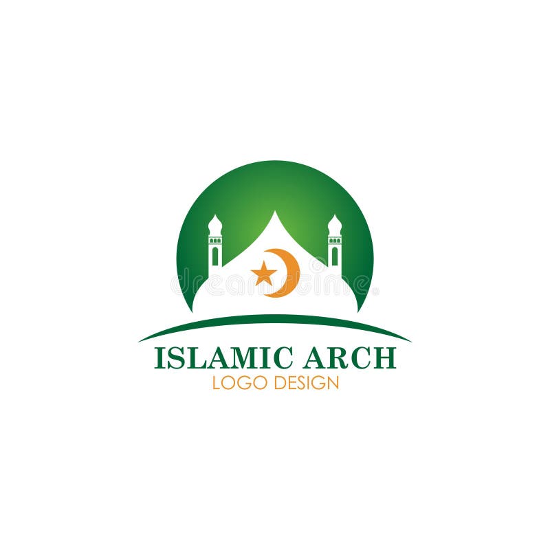 Islamskiego meczetowego logotypu wektorowy projekt royalty ilustracja Islamskiego meczetowego logotypu wektorowy projekt royalty ilustracja