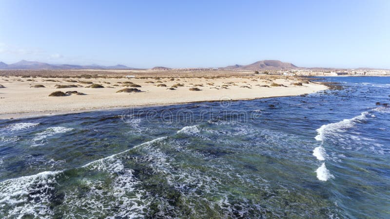 Island coastline with golden sand beach, dunes royalty free stock images Island coastline with golden sand beach, dunes royalty free stock images
