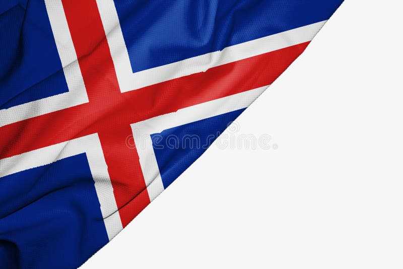 Island-Flagge des Gewebes mit copyspace f?r Ihren Text auf wei?em Hintergrund lizenzfreie abbildung Island-Flagge des Gewebes mit copyspace f?r Ihren Text auf wei?em Hintergrund lizenzfreie abbildung