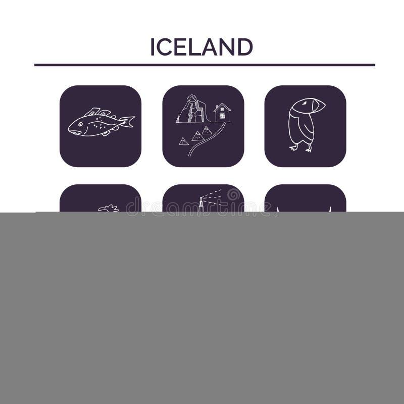 Island hand dragen klotteruppsättning skissar Vektorillustration för design- och packeprodukt Symbolsamling stock illustrationer Island hand dragen klotteruppsättning skissar Vektorillustration för design- och packeprodukt Symbolsamling stock illustrationer