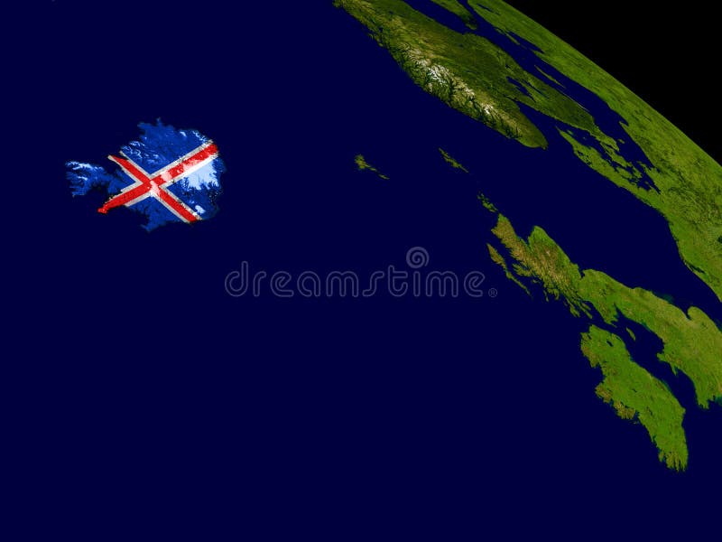 Island Mit Flagge Auf Erde Stock Abbildung Illustration Von Erde 80265618