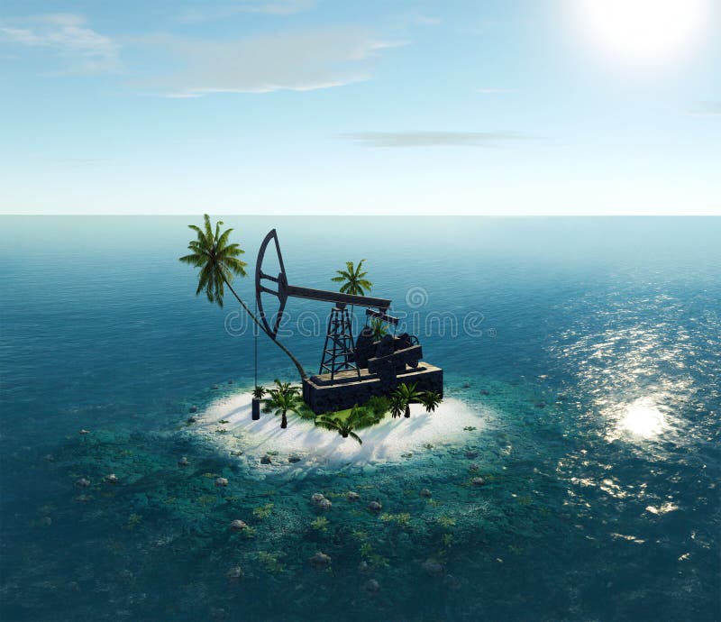 Island Oil Pump stock image. Image of industrial, refinery 67809083