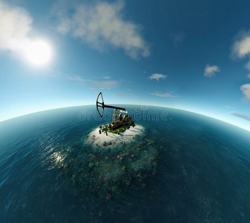 Island Oil Pump stock illustration. Illustration of pump 68452922