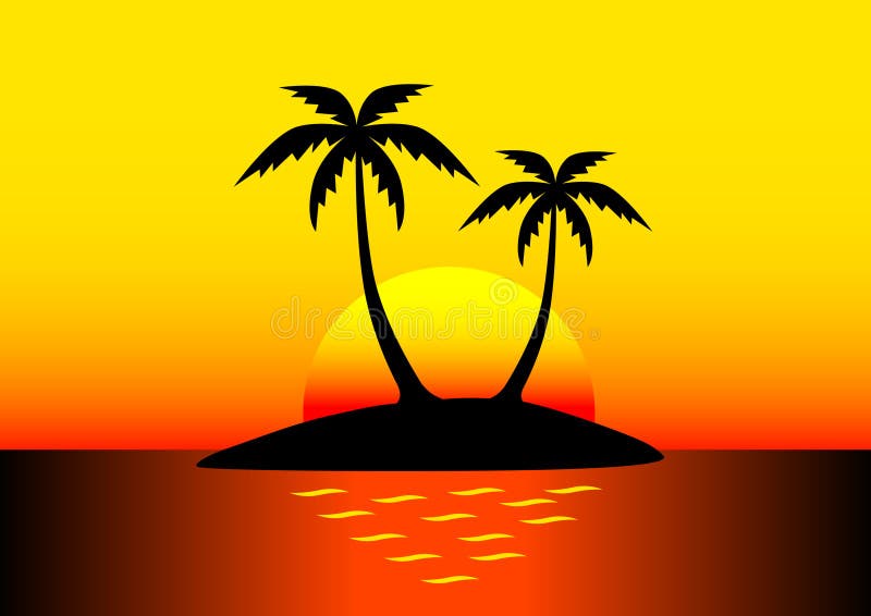 Island with palm trees