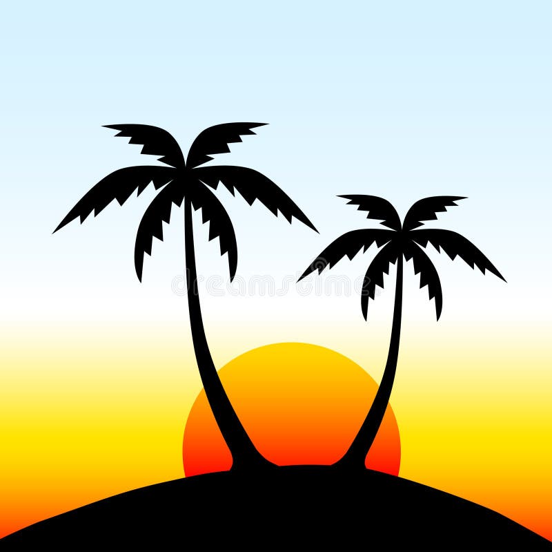 Island with palm trees