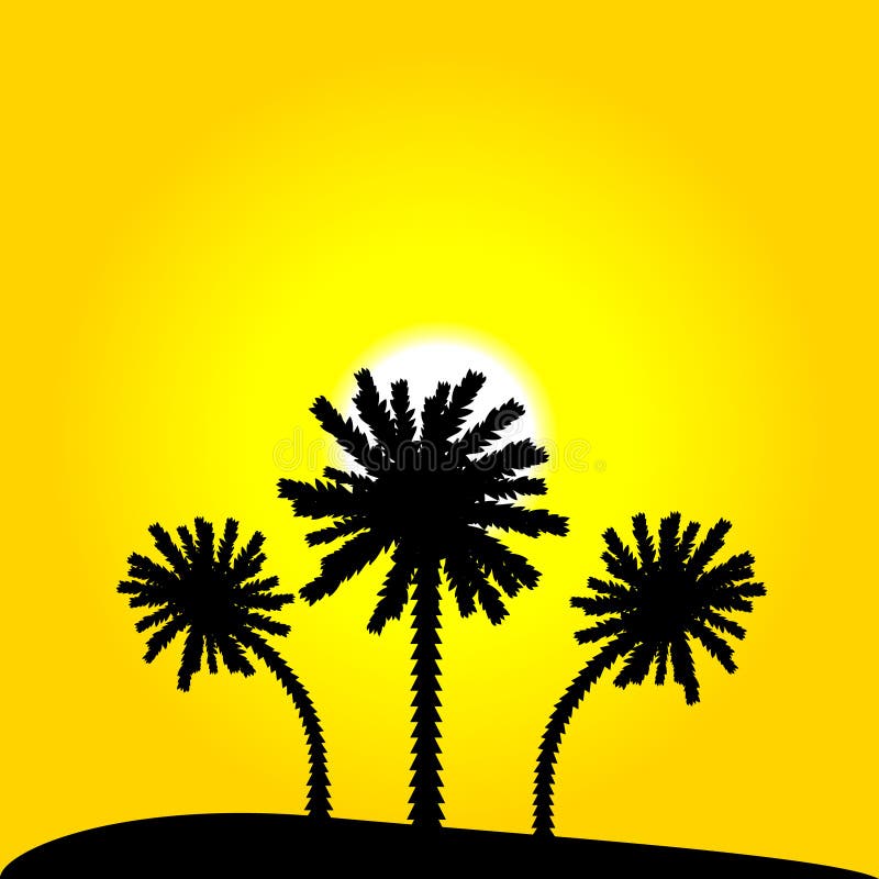 Island with palm trees vector illustration