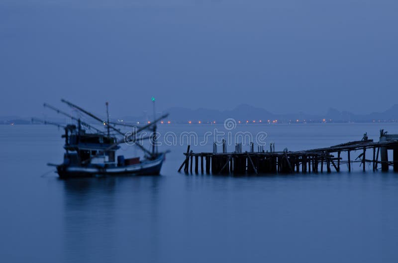 Island port at night