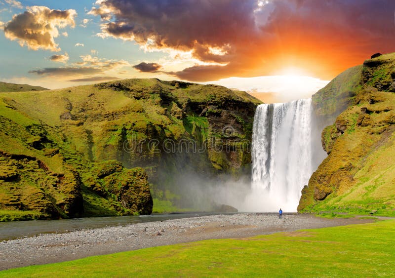 Island, Wasserfall - Skogafoss