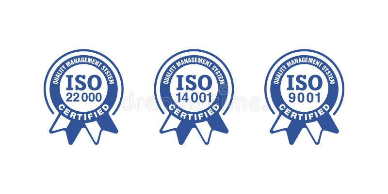 ISO certified stamps collection stock illustration