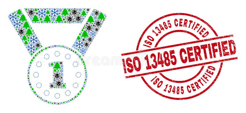Iso 13485认证病毒印章和Covid流感项目金牌拼图