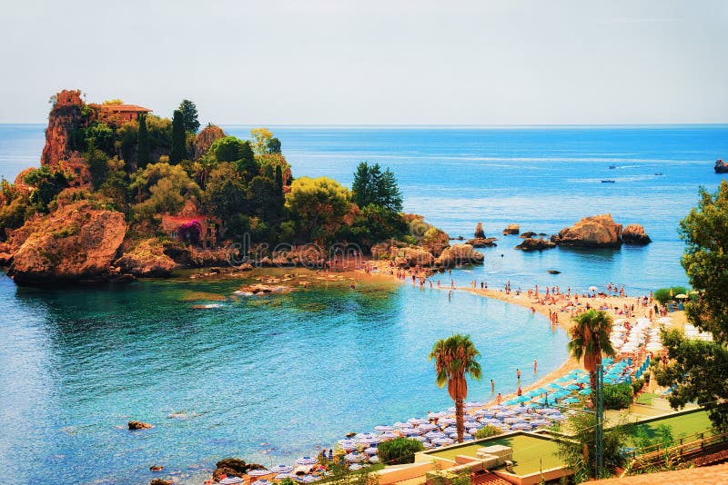 Isola Bella island and beach in Taormina Sicily royalty free stock photography Isola Bella island and beach in Taormina Sicily royalty free stock photography