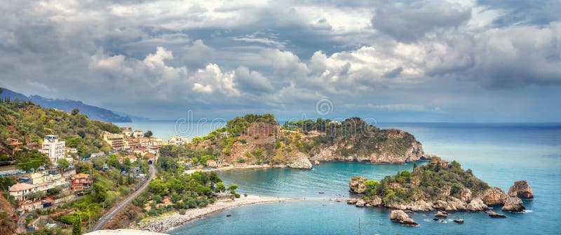 Isola Bella strand italy sicily taormina arkivfoto Isola Bella strand italy sicily taormina arkivfoto
