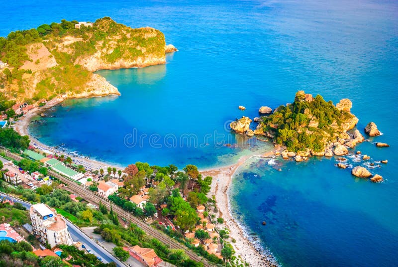 Isola Bella - Taormina, Sicilië, Italië stock foto's Isola Bella - Taormina, Sicilië, Italië stock foto's