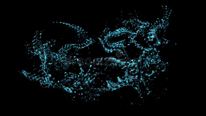 Isolado azul líquido da cor do óleo abstrato do pulverizador no fundo preto ilustração 3D ilustração stock Isolado azul líquido da cor do óleo abstrato do pulverizador no fundo preto ilustração 3D ilustração stock