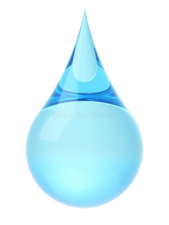 Gota de água isolada sobre fundo branco ilustração do vetor