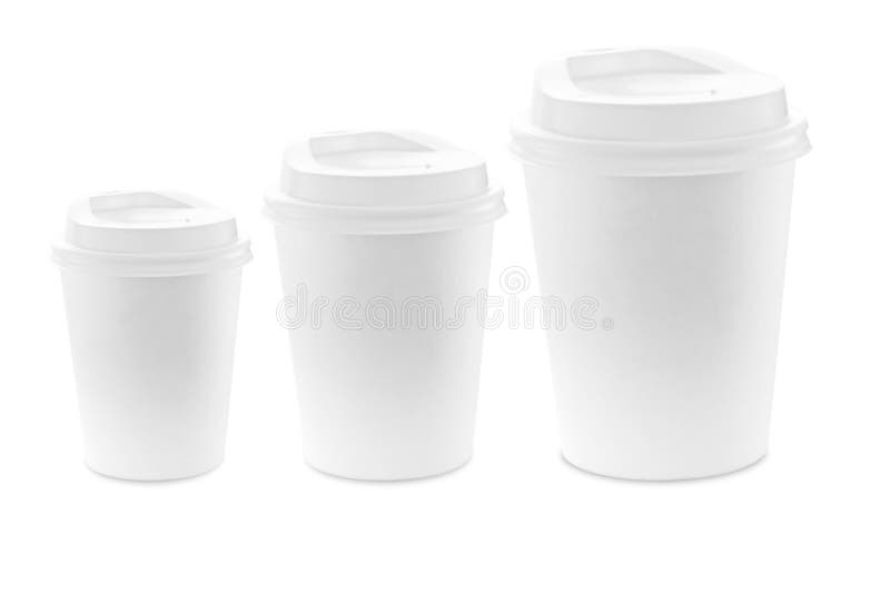 Isolat de tasse de café de papier blanc sur le fond blanc pour la maquette image libre de droits Isolat de tasse de café de papier blanc sur le fond blanc pour la maquette image libre de droits