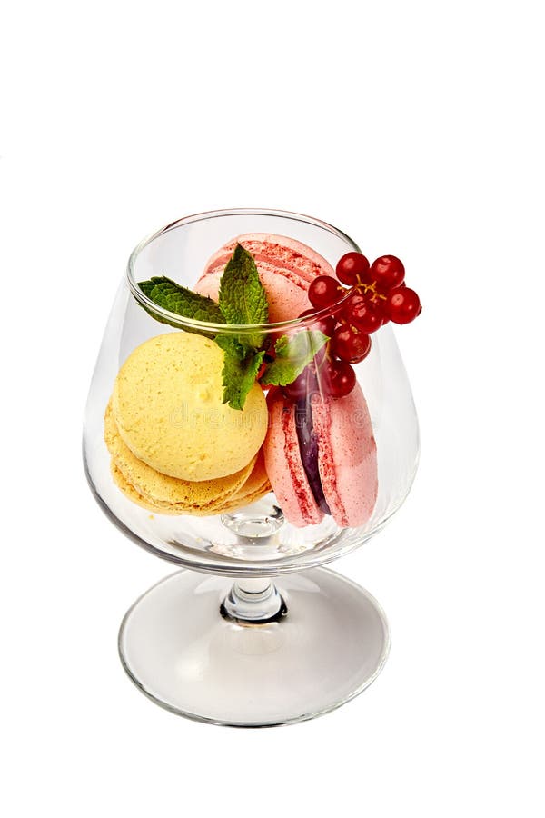 Fancy dessert isolatad on white ice beerues glass. Fancy dessert isolatad on white ice beerues glass