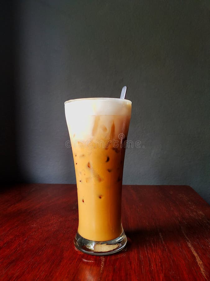 Isolate of fresh Iced Thai Tea stock image