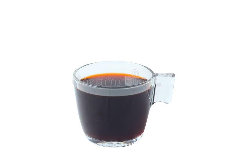 Isolate hot coffee in glass on white background. stock images