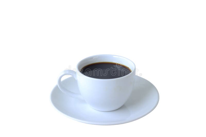 Isolate hot coffee in white mug on white background. royalty free stock images