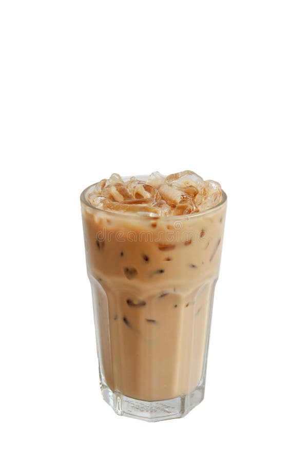 Isolate Iced coffee in glass on white royalty free stock photography