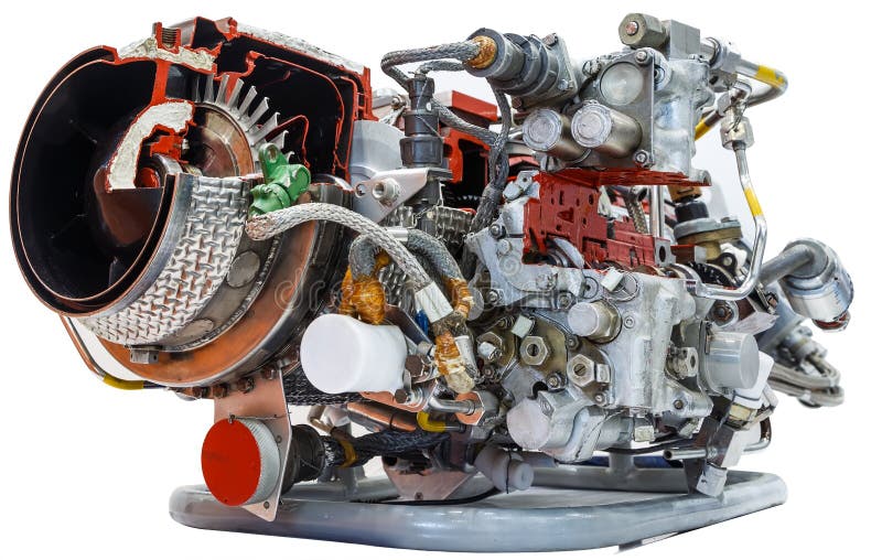 Isolate Inside view of a real model turbine. Rotor. royalty free stock photography