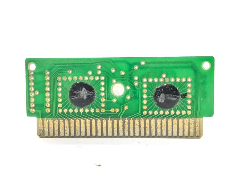 Isolate of retro green circuit mother board game toy stock images Isolate of retro green circuit mother board game toy stock images