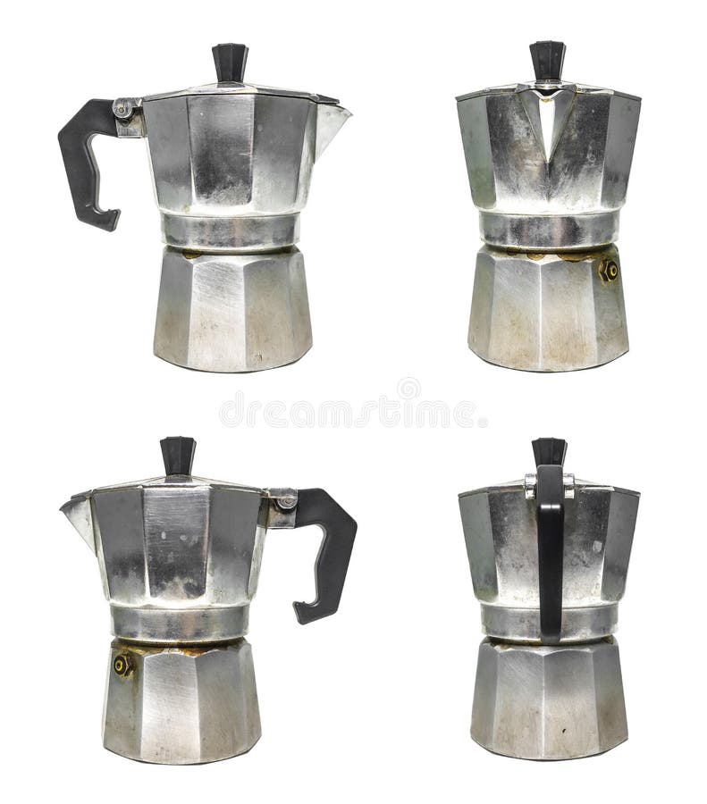 Old vintage coffee pot isolated on white background Stock Photo by