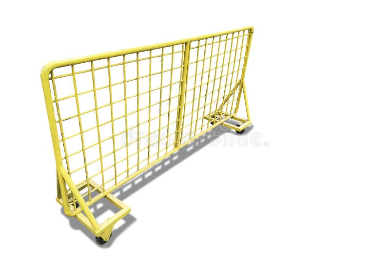 Isolate Yellow Safety Fence on White Background Stock Image Image of