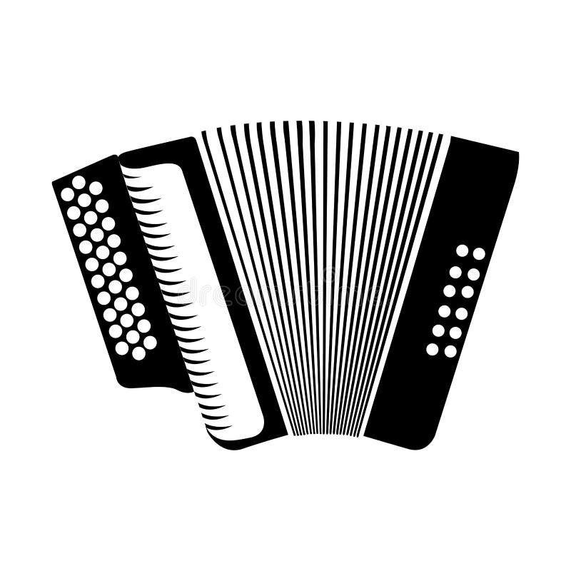 Isolated Accordion Silhouette Stock Vector - Illustration of wind