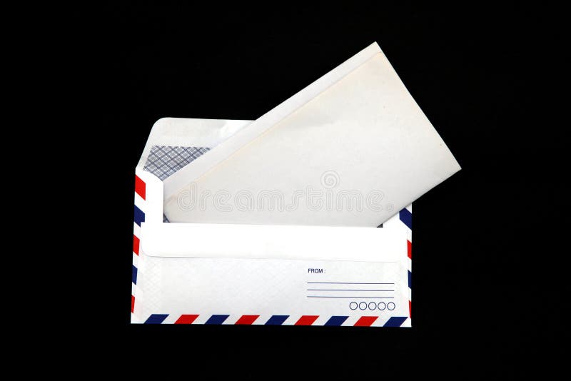 Isolated airmail Envelope with blank vintage paper