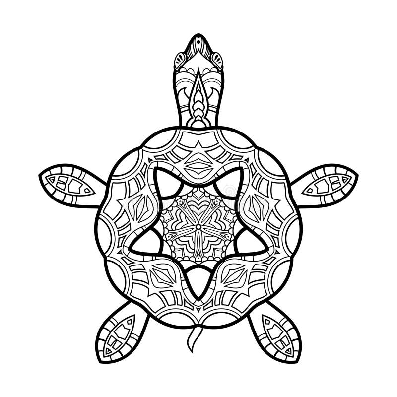 Vector Tribal Decorative Turtle stock illustration
