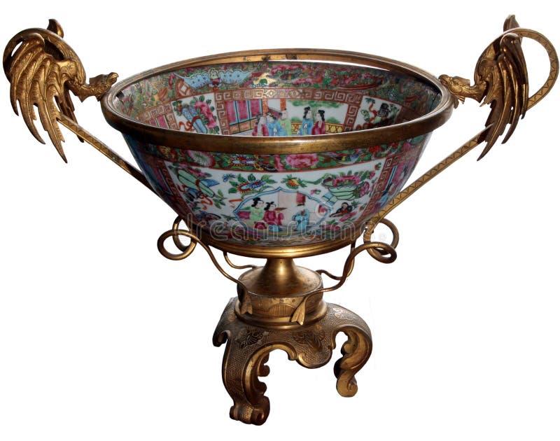 Isolated antique colored vase stock photo