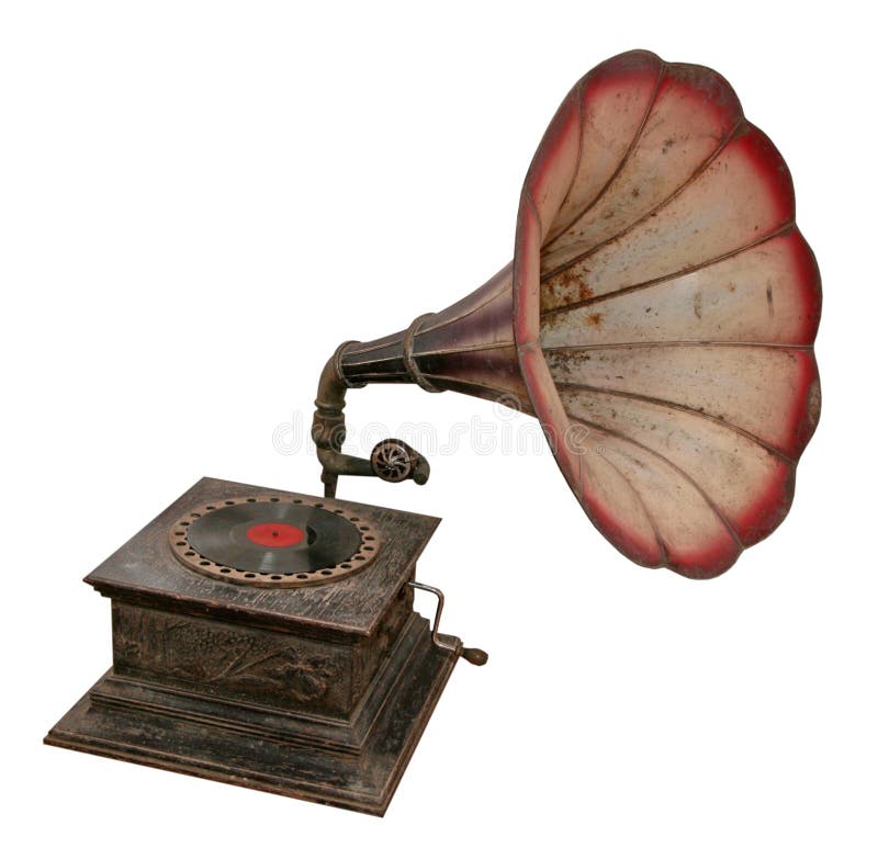 Isolated antique gramophone