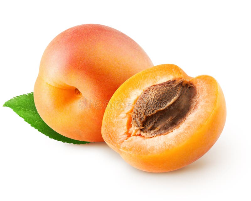 Isolated Apricots Pile Of Fresh Apricot Fruits With A Green Leaves On