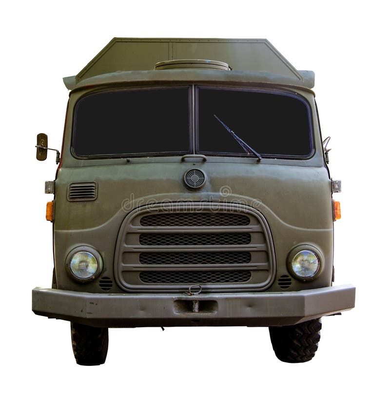 Isolated Army Truck From Front royalty free stock photography Isolated Army Truck From Front royalty free stock photography