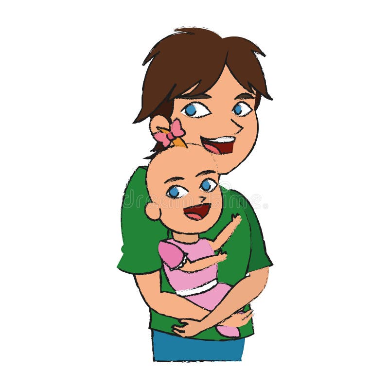 Isolated Baby and Brother Cartoon Design Stock Vector - Illustration of