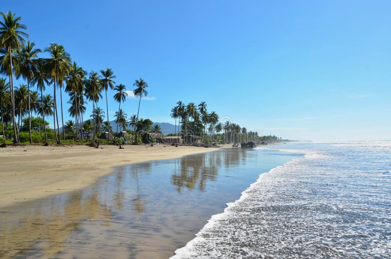 Isolated Beach At Playa El Espino, El Salvador Stock Image Image of