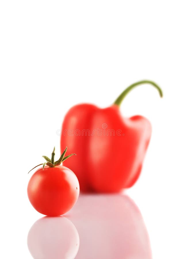Isolated Bell Pepper and Tomato Stock Image Image of kitchen, food