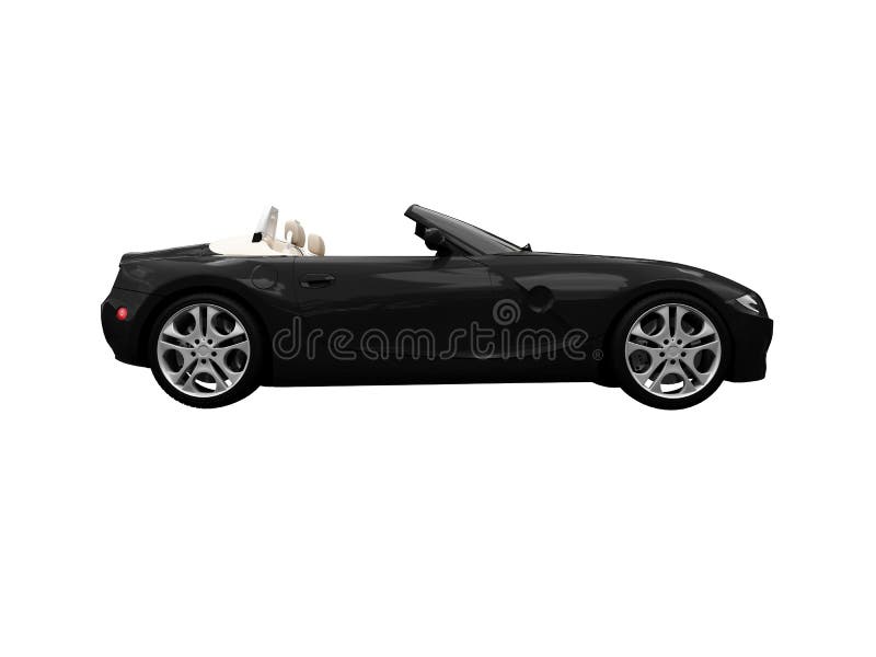 Isolated Black Car Side View Stock Illustration Illustration of shiny