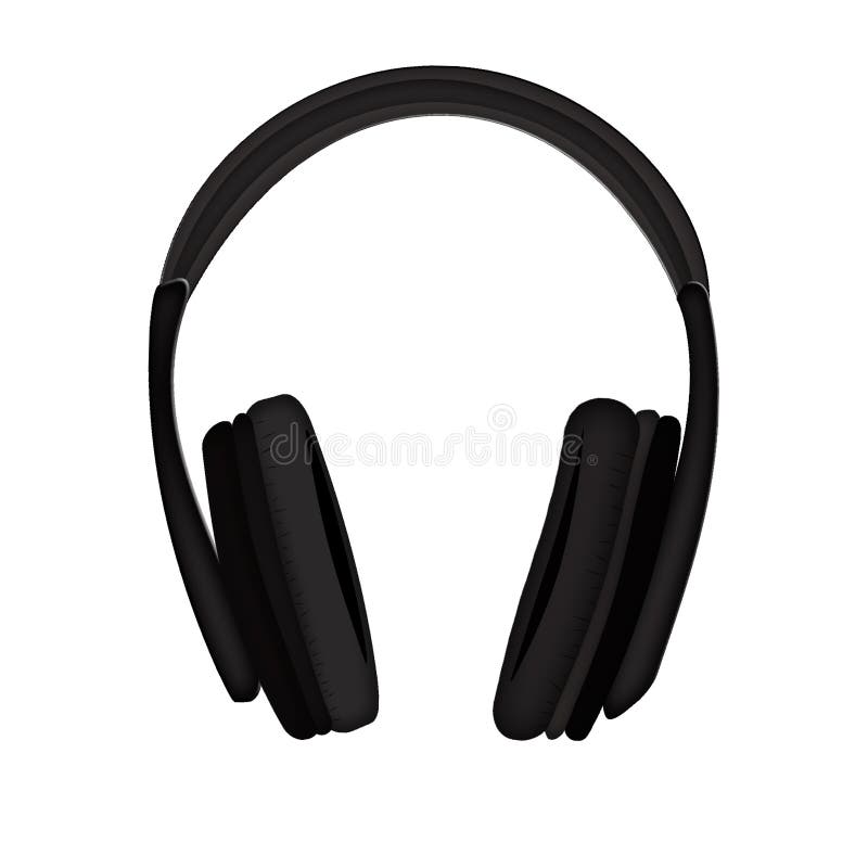 Isolated Black Headphones on No Background. Icon with Headphones Stock  Illustration - Illustration of design, listen: 87988724