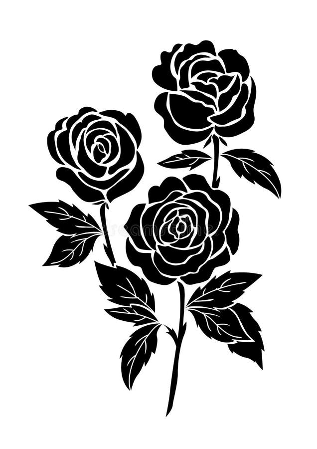 Download Isolated Black Rose, Flower Tattoo Illustration ...