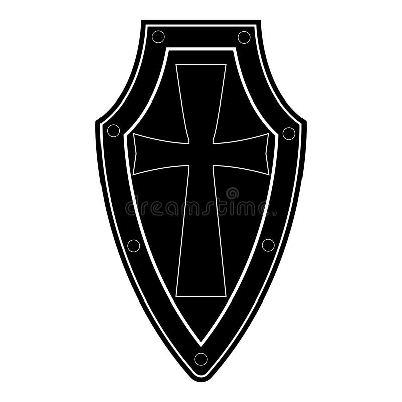 Isolated Black Shield on White Background. Vector Illustration of the Shield. Emblem, Symbol